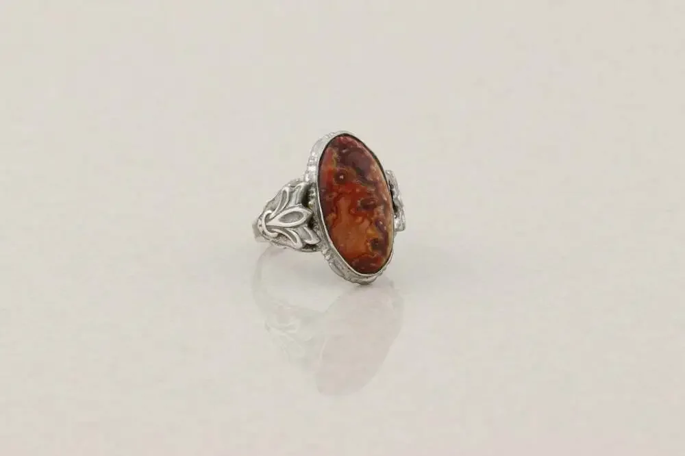Sterling Silver Ocean Jasper Ring Vintage Uncas Ring Size 6